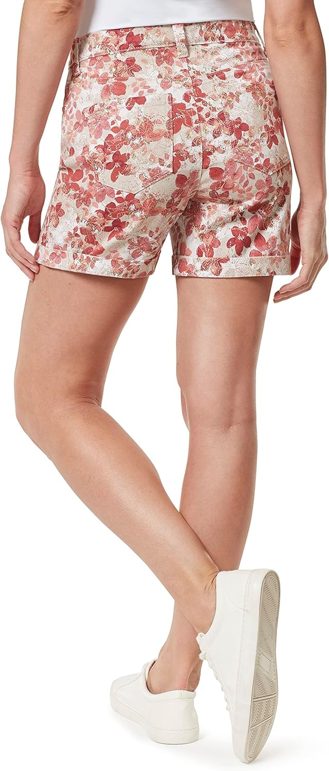 image:imageGloria Vanderbilt Womens Amanda Basic Jean ShortShortsStonewoodfloral Empire