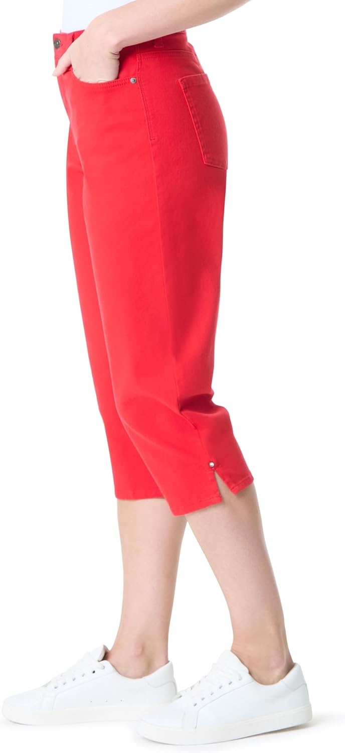 image:imageGloria Vanderbilt Womens Amanda Capri with High Rise Straight StandardCherry Fizz