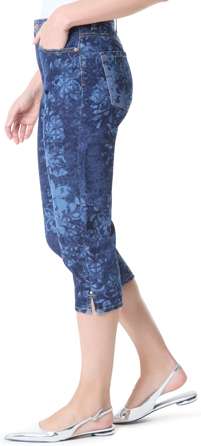 image:imageGloria Vanderbilt Womens Amanda Capri with High Rise Straight StandardSunkiss Overdye