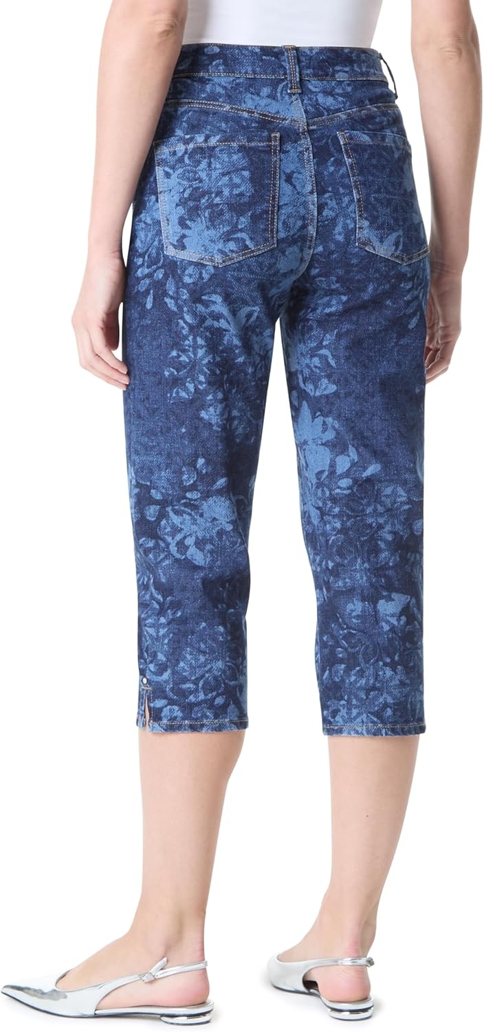 image:imageGloria Vanderbilt Womens Amanda Capri with High Rise Straight StandardSunkiss Overdye