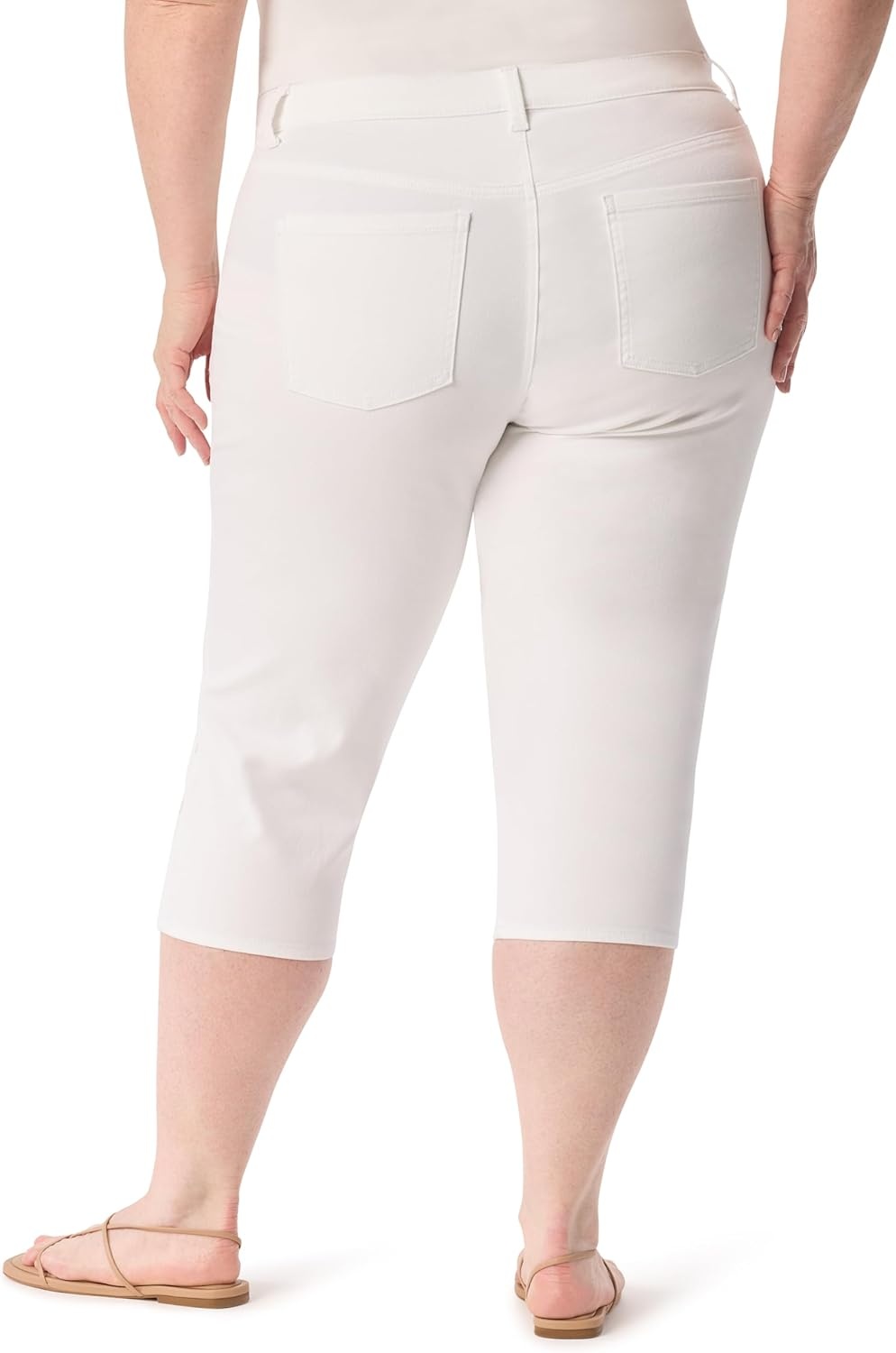 image:imageGloria Vanderbilt Womens Amanda Capri with High Rise Straight StandardVintage White Embroidery