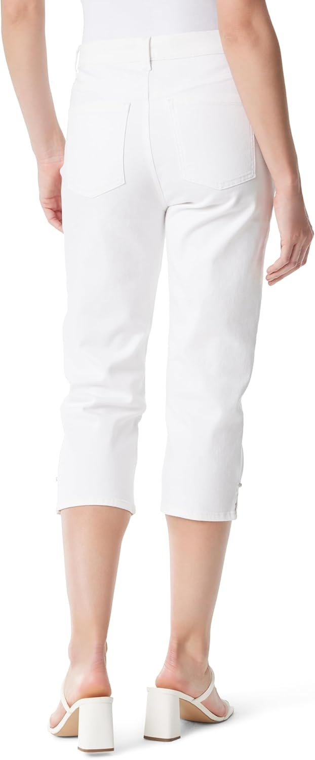 image:imageGloria Vanderbilt Womens Amanda Capri with High Rise Straight StandardVintage White