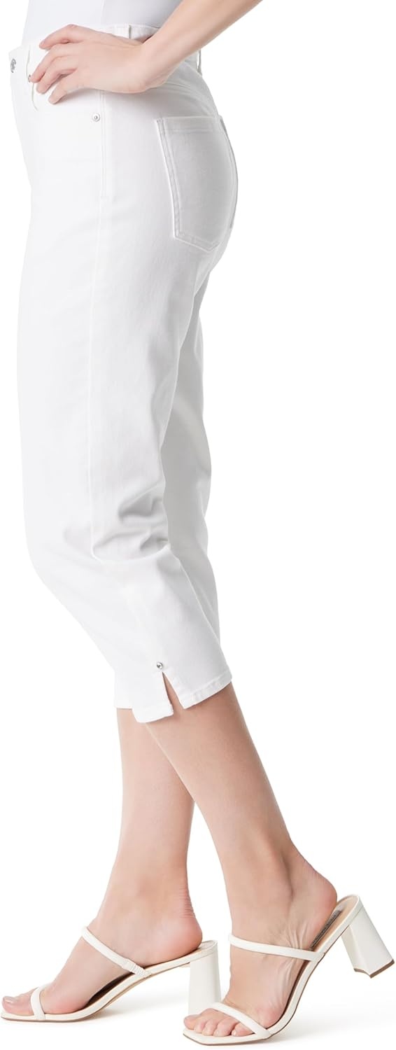 image:imageGloria Vanderbilt Womens Amanda Capri with High Rise Straight StandardVintage White