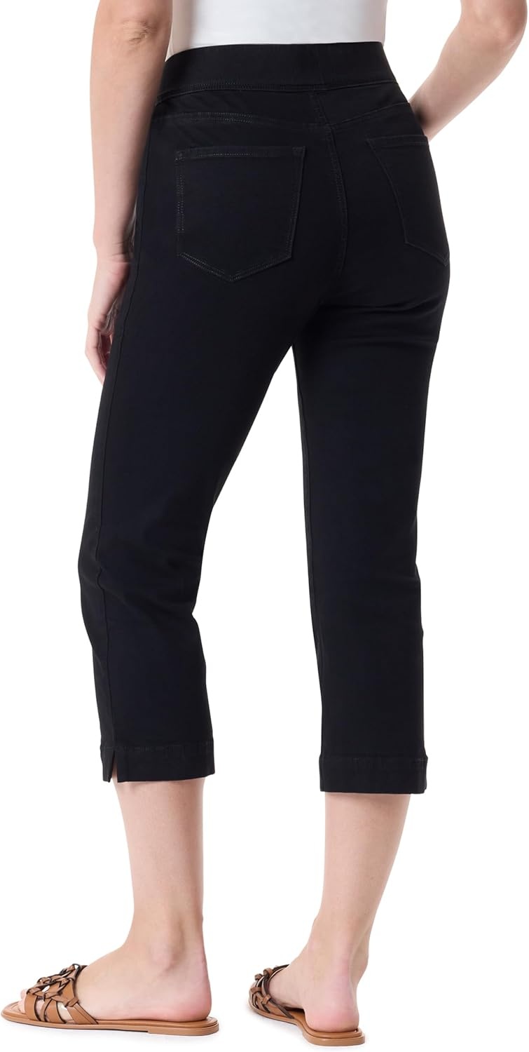 image:imageGloria Vanderbilt Womens Amanda Pull on Capri StandardBlack Rinse