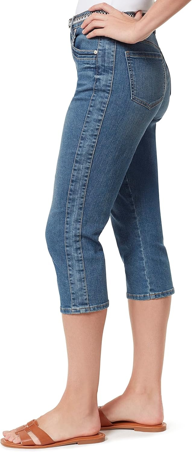 image:imageGloria Vanderbilt Womens High Rise Belted Capri StandardMerced