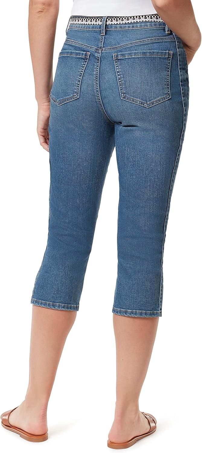 image:imageGloria Vanderbilt Womens High Rise Belted Capri StandardMerced