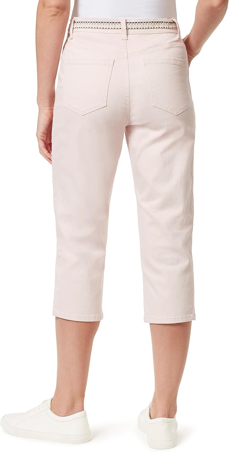 image:imageGloria Vanderbilt Womens High Rise Belted Capri StandardRosy Pink