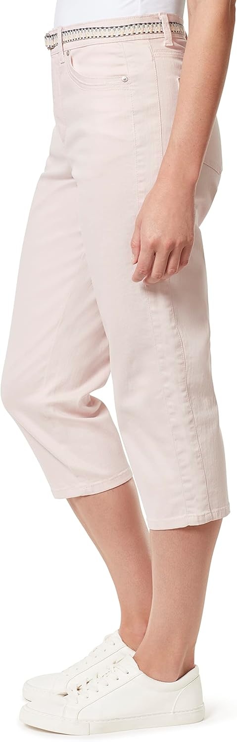 image:imageGloria Vanderbilt Womens High Rise Belted Capri StandardRosy Pink