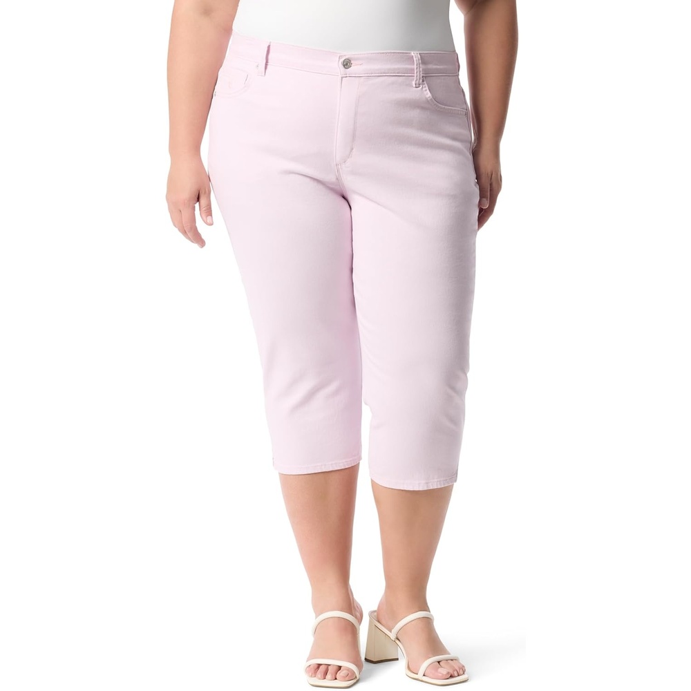 image:imageGloria Vanderbilt Womens Amanda Capri with High Rise Straight StandardSoft Peony