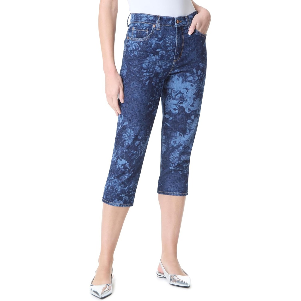 image:imageGloria Vanderbilt Womens Amanda Capri with High Rise Straight StandardSunkiss Overdye