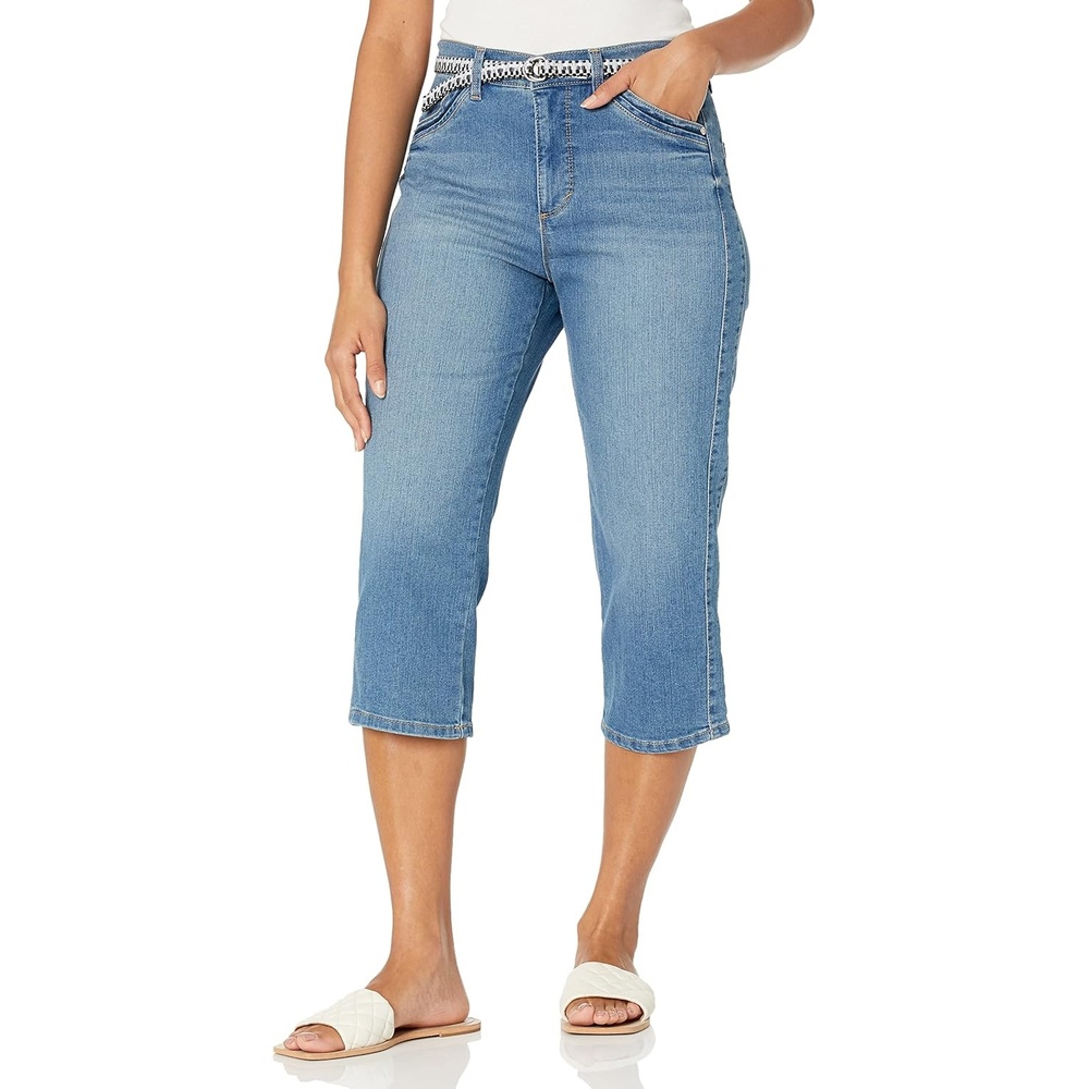 image:imageGloria Vanderbilt Womens High Rise Belted Capri StandardMerced