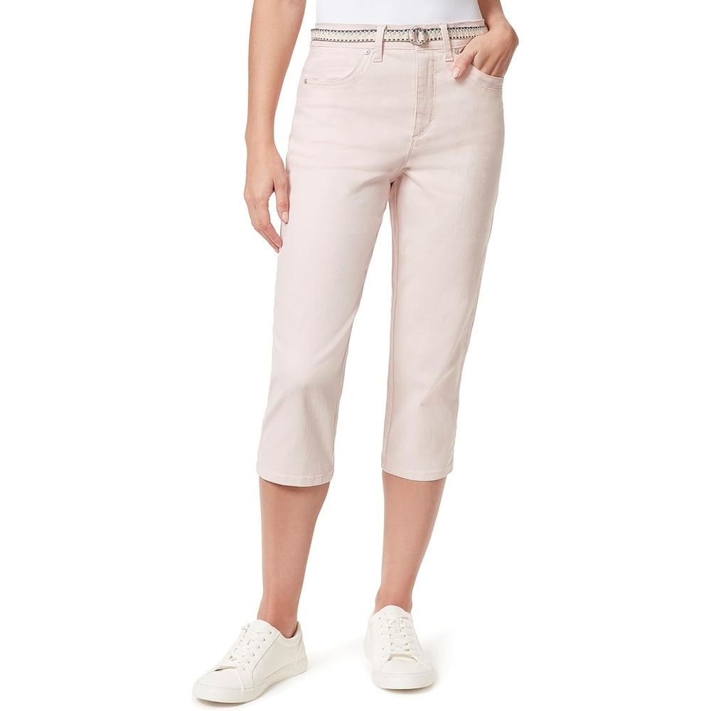 image:imageGloria Vanderbilt Womens High Rise Belted Capri StandardRosy Pink