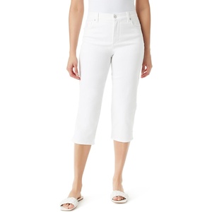 image:imageGloria Vanderbilt Womens Amanda Capri with High Rise Straight StandardVintage White  Hem Slits
