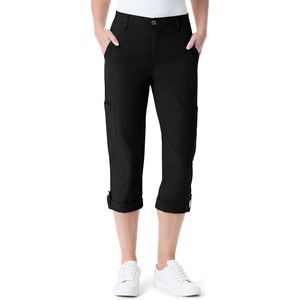 image:imageGloria Vanderbilt Womens Cargo Capri Tab Roll Cuff with Zip Front and Elastic Waist StandardBlack