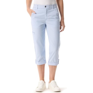 image:imageGloria Vanderbilt Womens Cargo Capri Tab Roll Cuff with Zip Front and Elastic Waist StandardMorning Dew