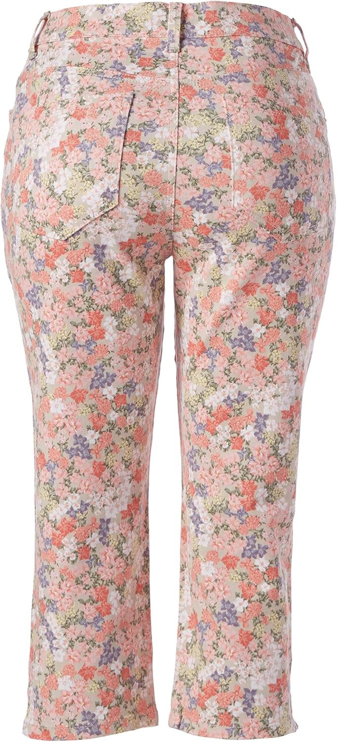 image:imageGloria Vanderbilt Womens Amanda Capri JeansBejeweled Floral Stonewoodds