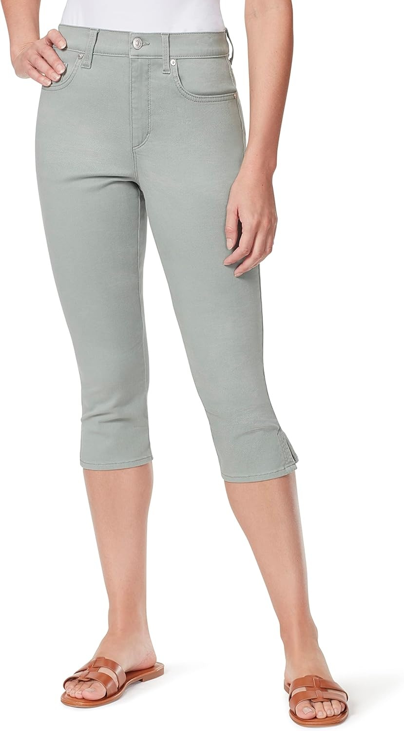 image:imageGloria Vanderbilt Womens Amanda Capri JeansEucalyptus