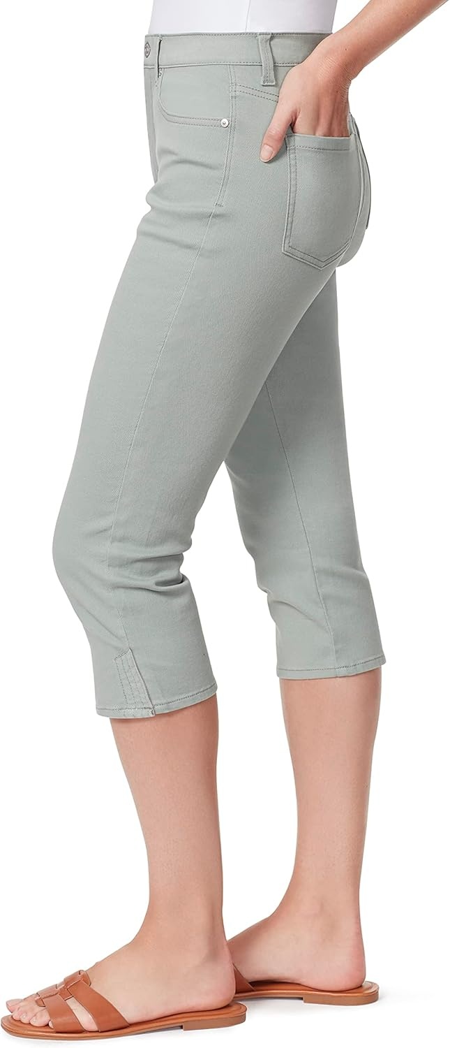 image:imageGloria Vanderbilt Womens Amanda Capri JeansEucalyptusds