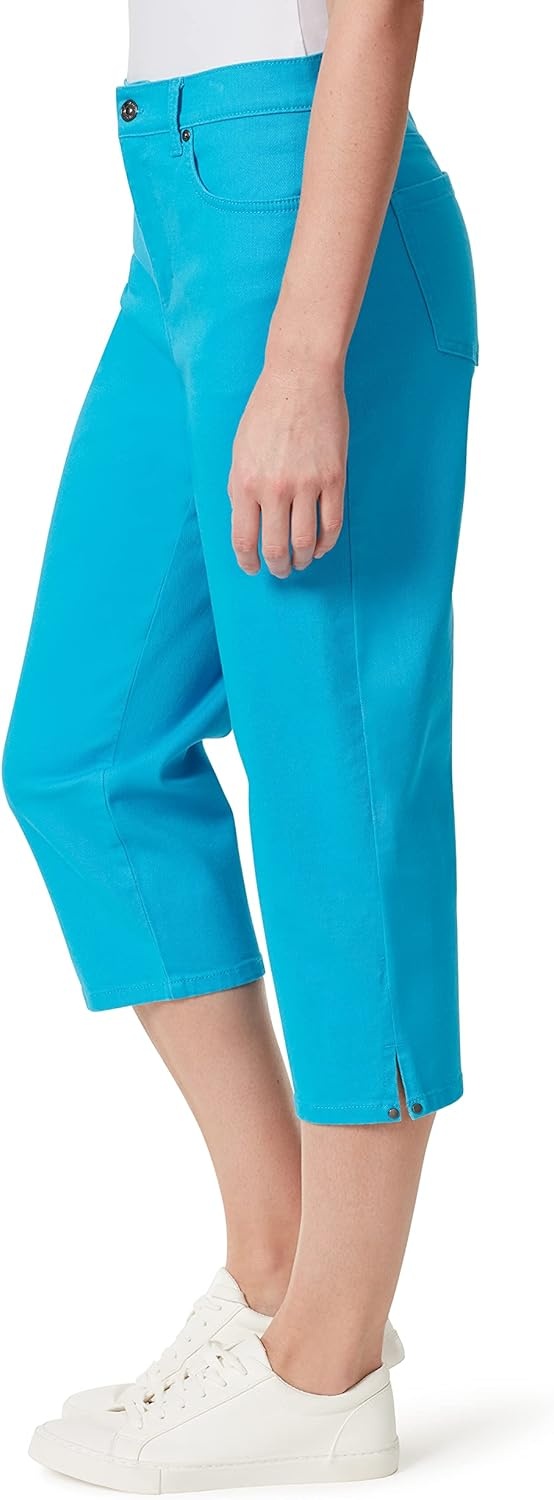 image:imageGloria Vanderbilt Womens Amanda Capri JeansIsland Cove Rivetsds