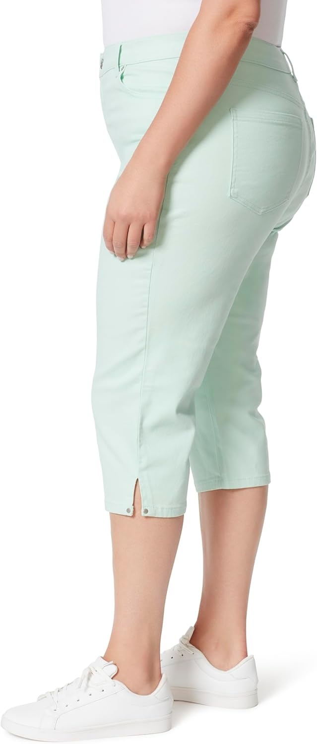 image:imageGloria Vanderbilt Womens Amanda Capri JeansJade Breeze Rivets