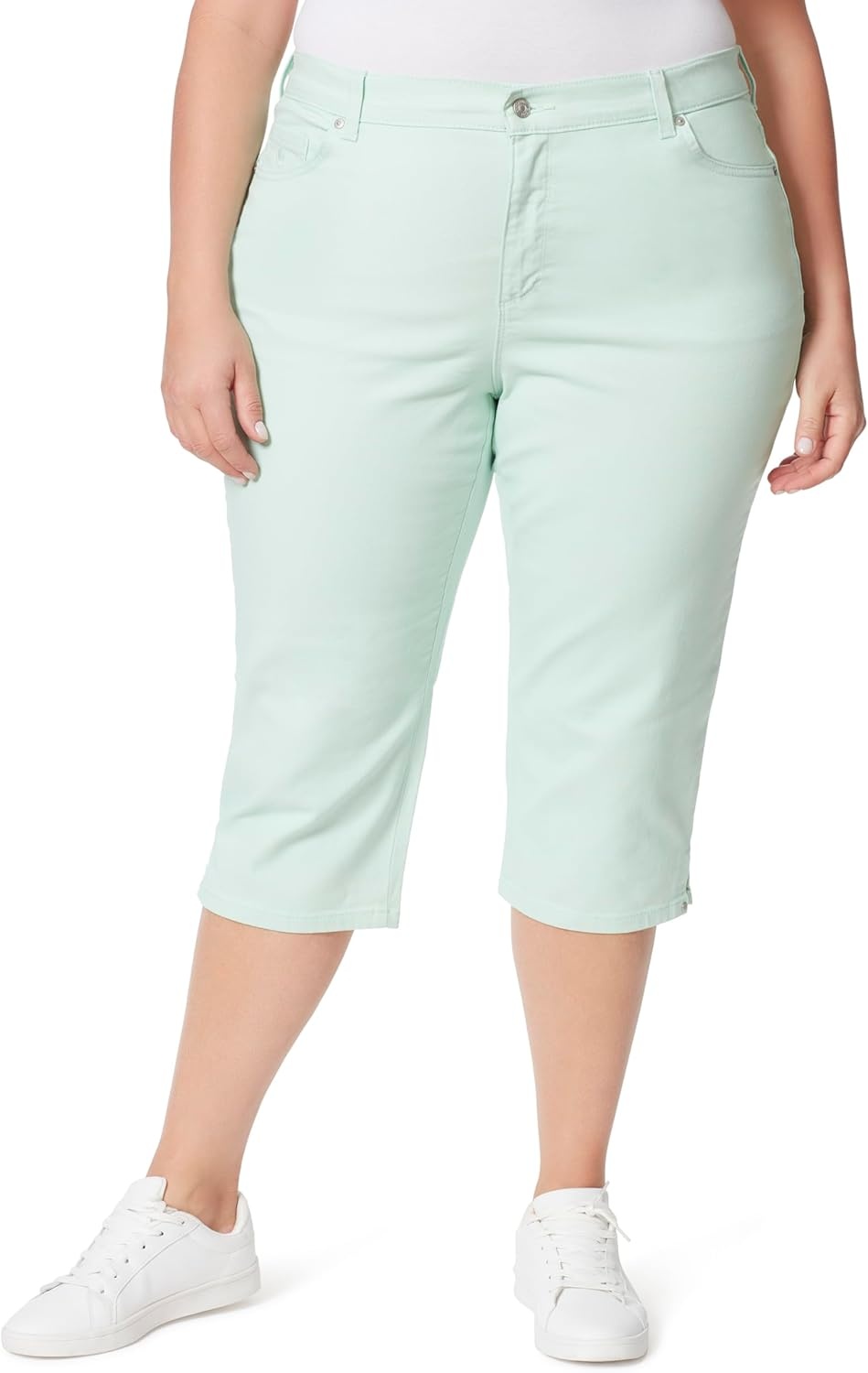 image:imageGloria Vanderbilt Womens Amanda Capri JeansJade Breeze Rivets