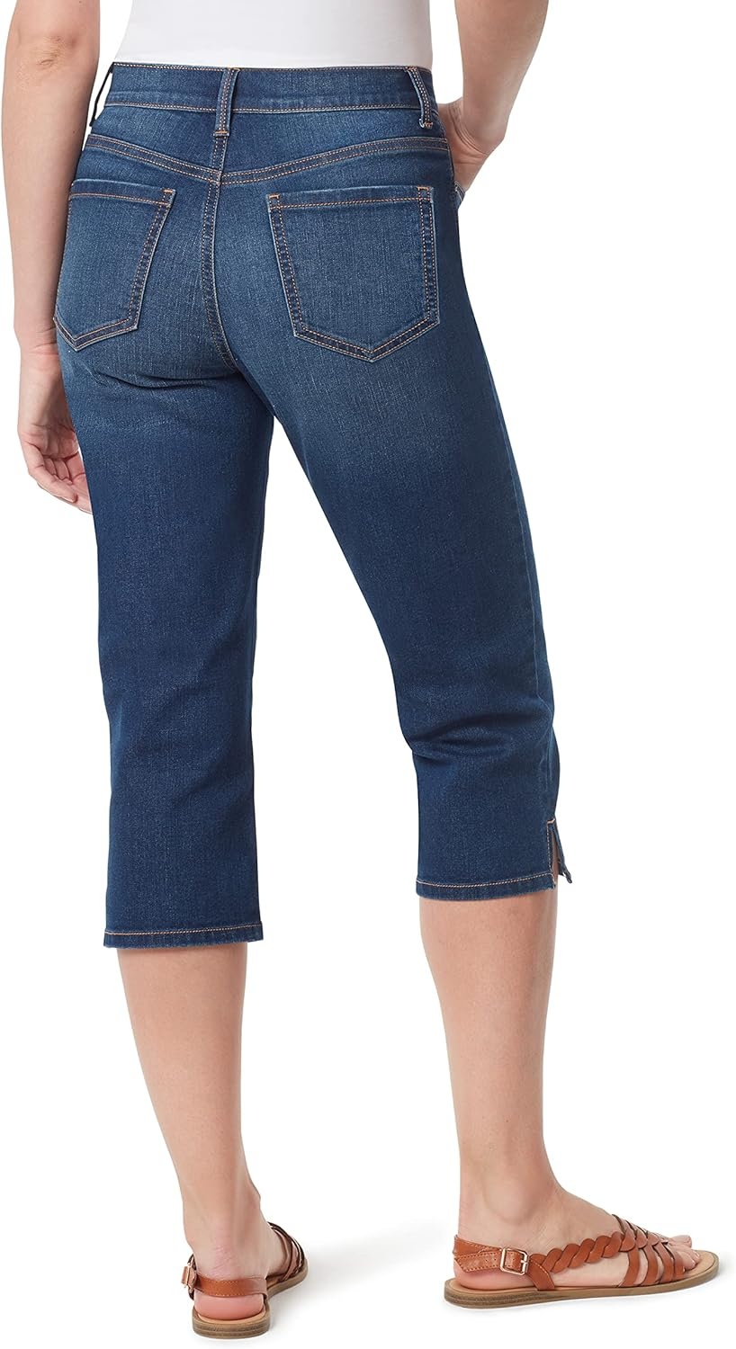 image:imageGloria Vanderbilt Womens Amanda Capri JeansKalahari Rivetsds