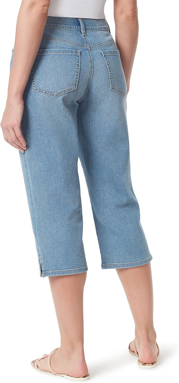 image:imageGloria Vanderbilt Womens Amanda Capri JeansMadagascar Rivetsds