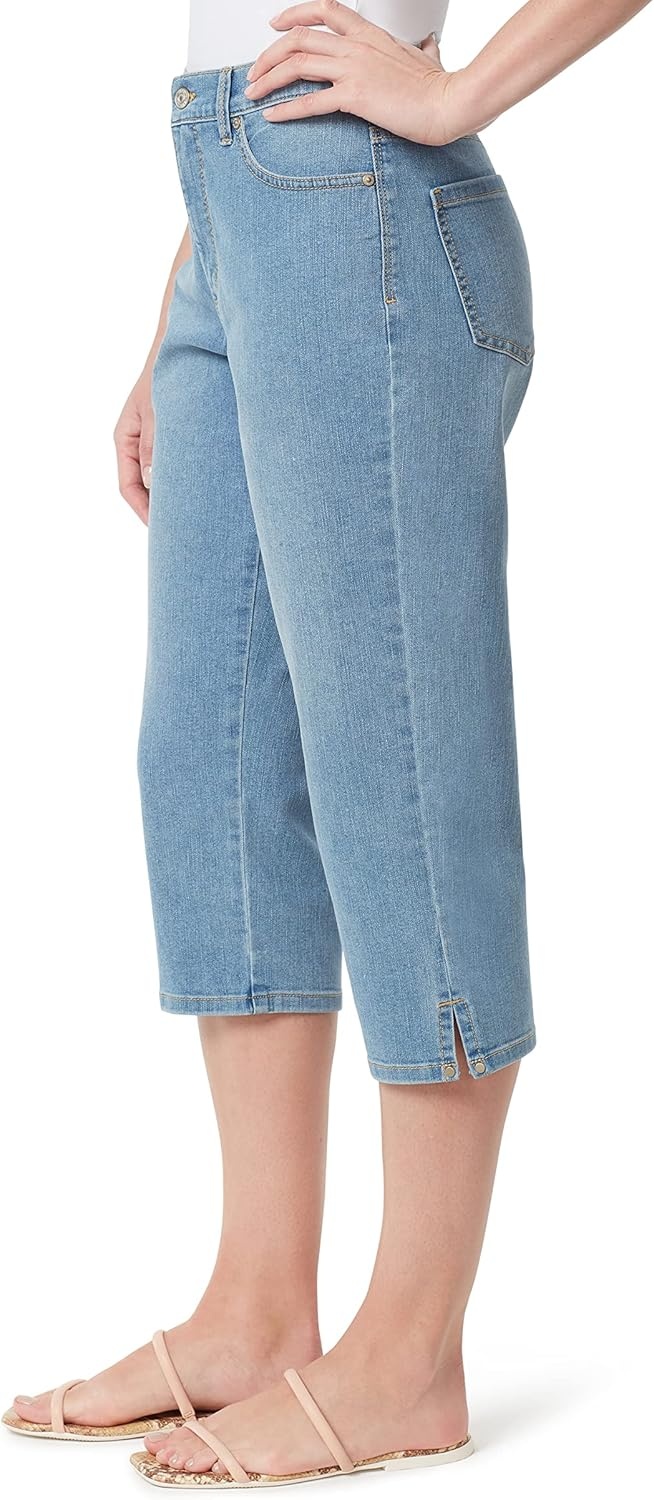 image:imageGloria Vanderbilt Womens Amanda Capri JeansMadagascar Rivetsds
