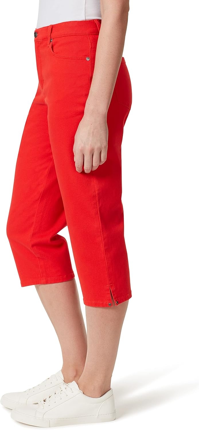 image:imageGloria Vanderbilt Womens Amanda Capri JeansRed Spark Rivetsds