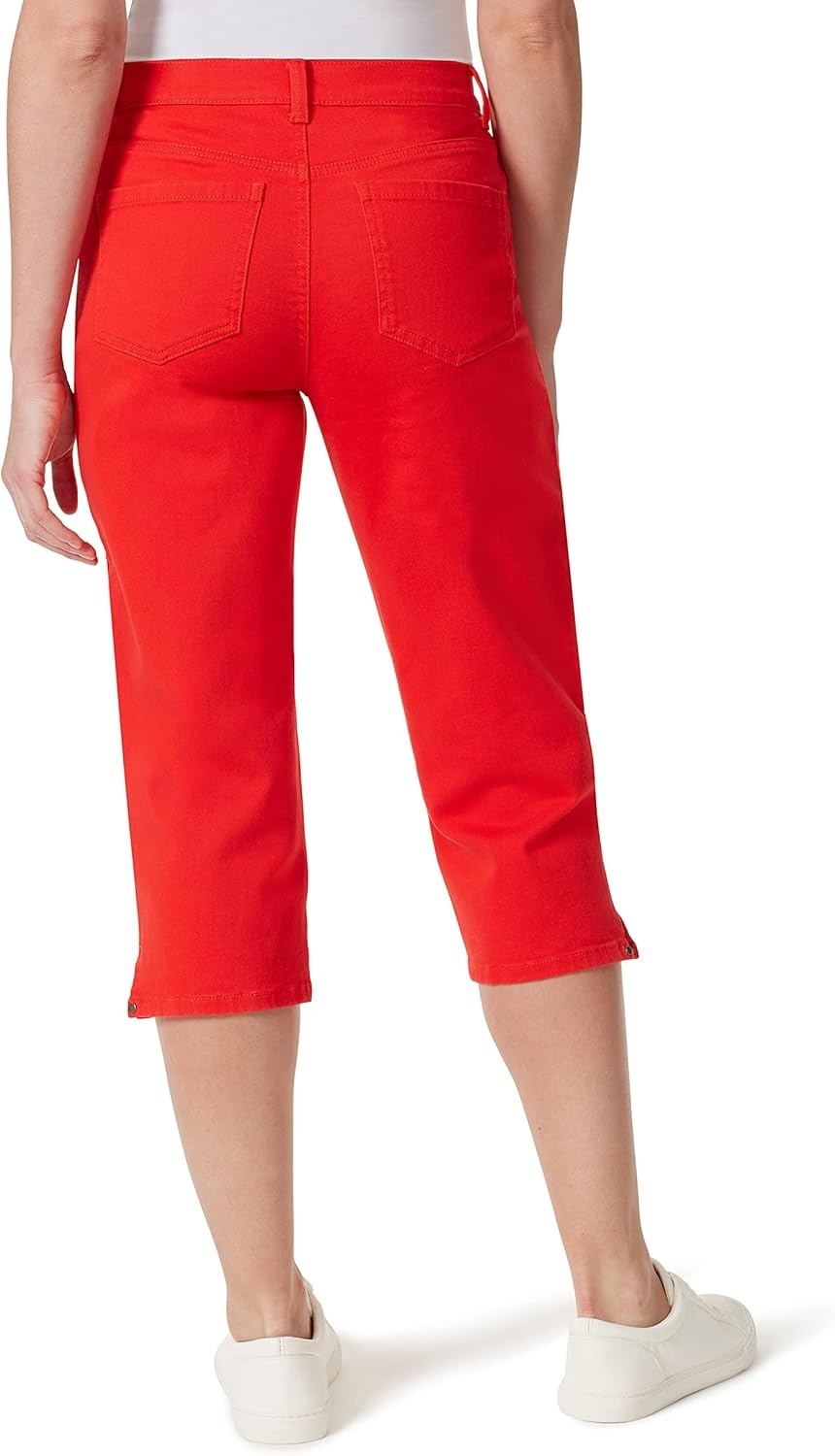image:imageGloria Vanderbilt Womens Amanda Capri JeansRed Spark Rivetsds