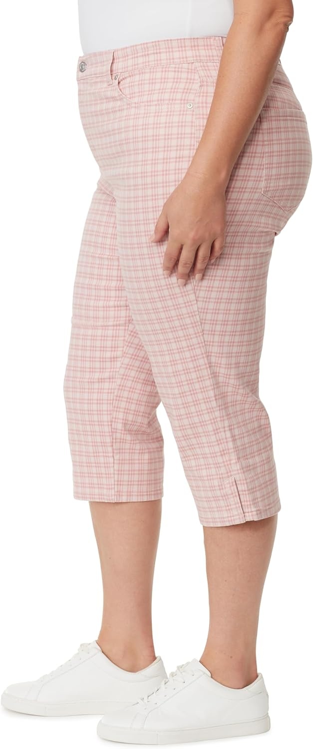 image:imageGloria Vanderbilt Womens Amanda Capri JeansRosy Pinkrefined Plaid