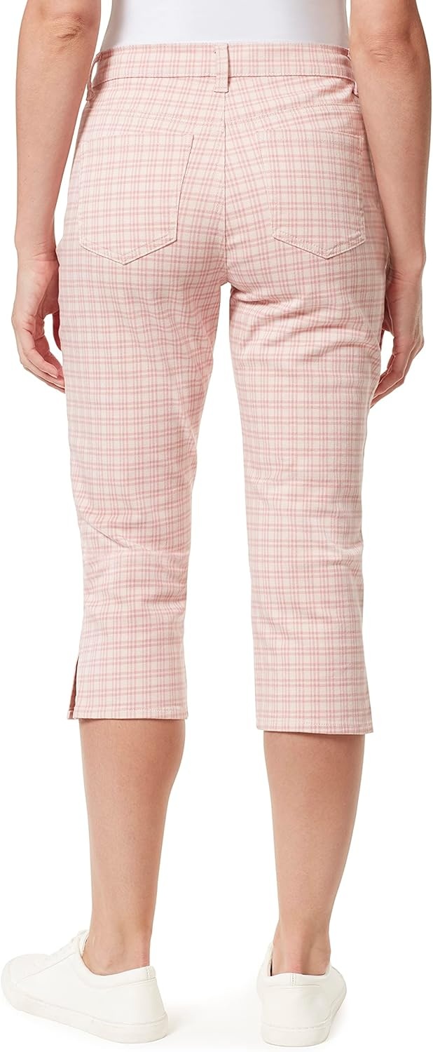 image:imageGloria Vanderbilt Womens Amanda Capri JeansRosy Pinkrefined Plaidds