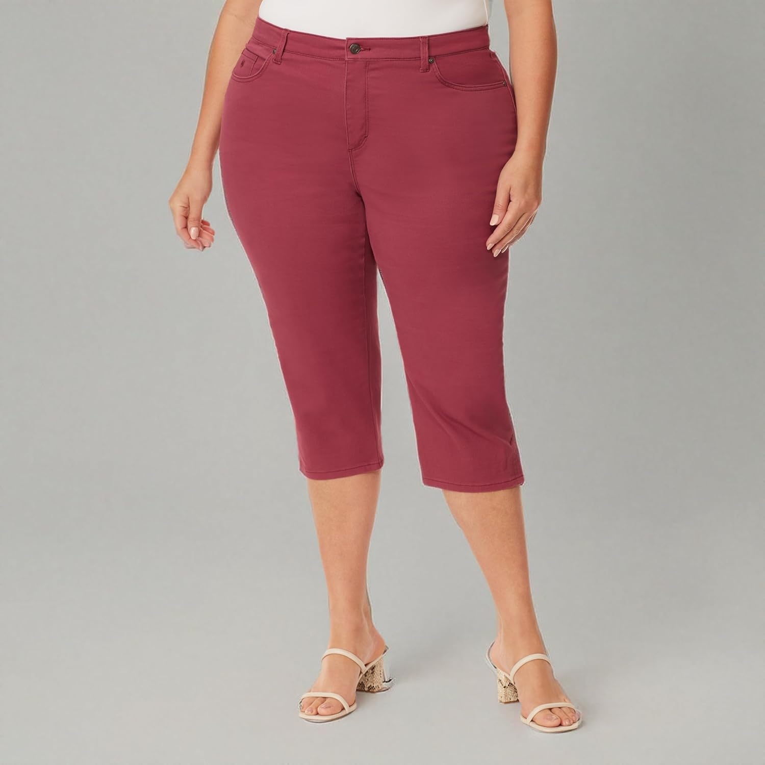 image:imageGloria Vanderbilt Womens Amanda Capri JeansRubarb Jam