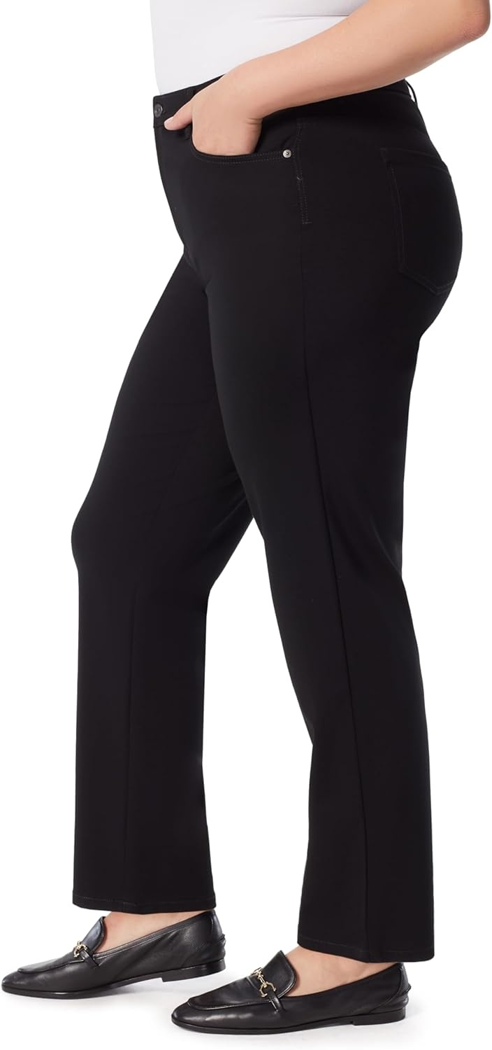 image:imageGloria Vanderbilt Womens Amanda Ponte High Rise Knit Pant PlusBlack