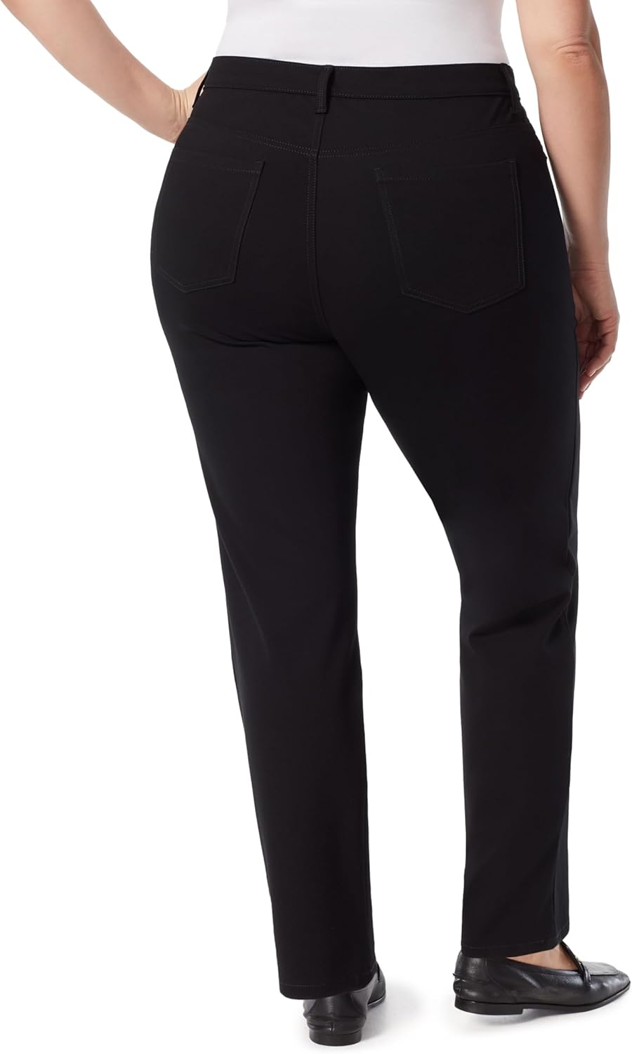 image:imageGloria Vanderbilt Womens Amanda Ponte High Rise Knit Pant PlusBlack