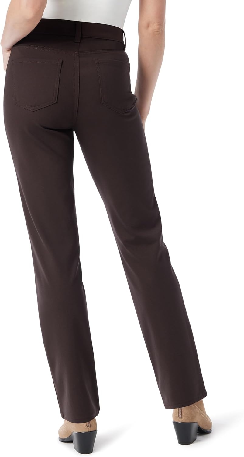 image:imageGloria Vanderbilt Womens Amanda Ponte High Rise Knit Pant PlusCoffee Roast