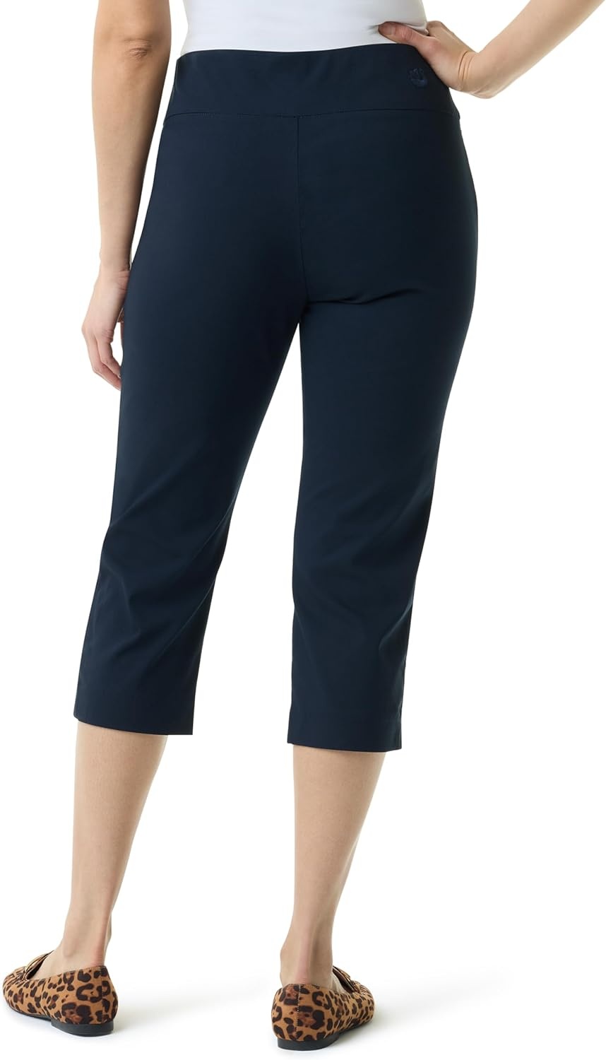 image:imageGloria Vanderbilt Womens Pull on Tummy Slimmer Capri StandardMidnight Affair Slit Hem