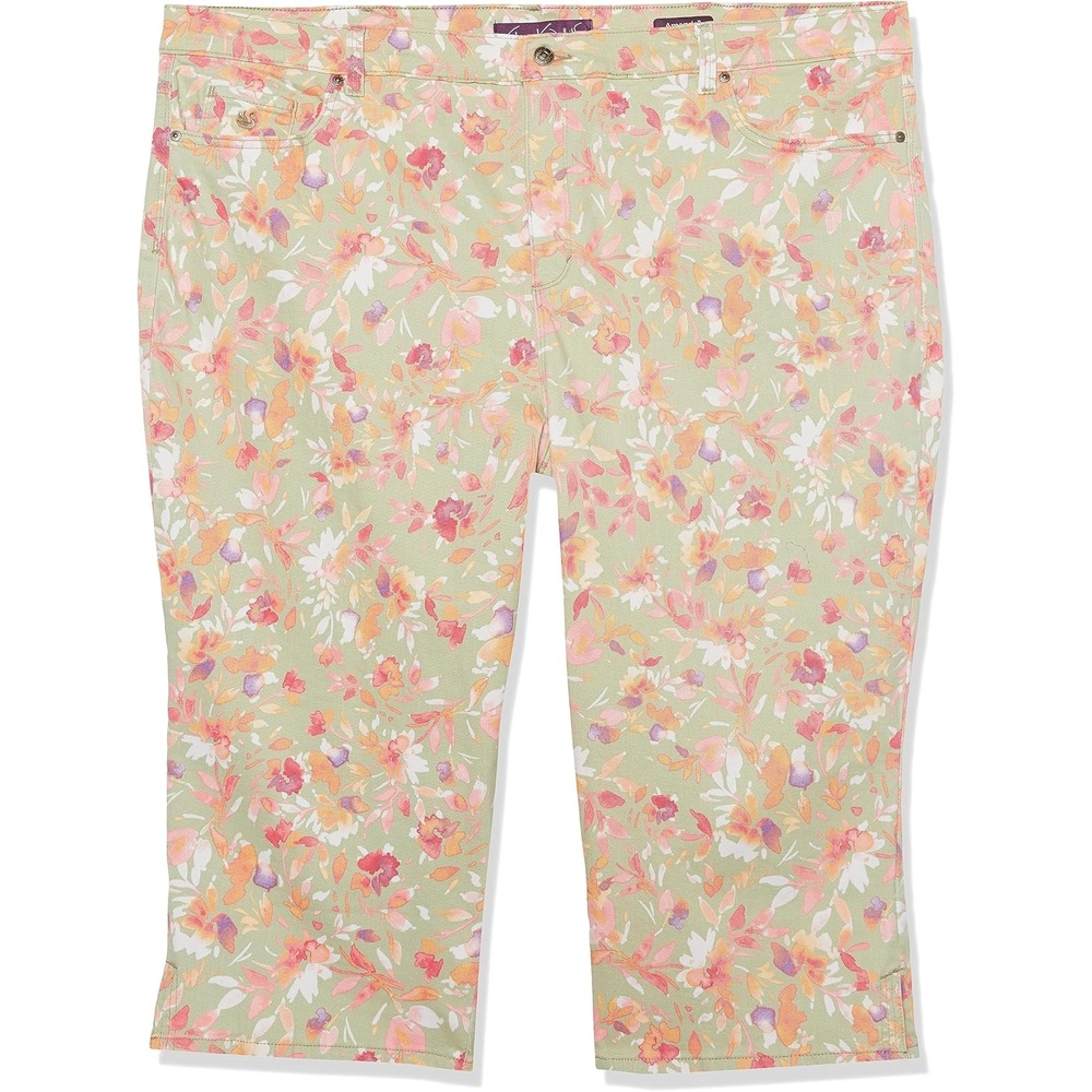 image:imageGloria Vanderbilt Womens Amanda Capri JeansMatcha Latte Bahia Flora