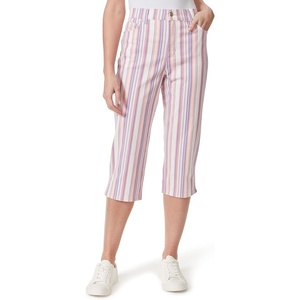 image:imageGloria Vanderbilt Womens Amanda Capri JeansRibbon Pink  Screen Stripeds