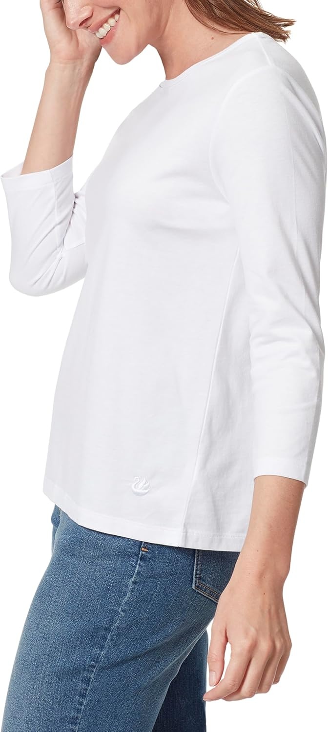 image:imageGloria Vanderbilt Womens Amanda 34 Sleeve Soft Knit Top StandardVintage White