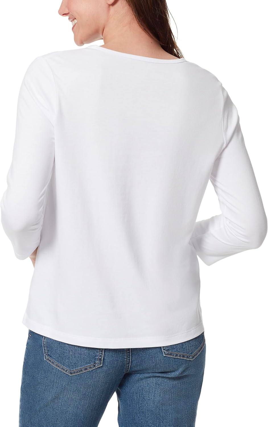 image:imageGloria Vanderbilt Womens Amanda 34 Sleeve Soft Knit Top StandardVintage White