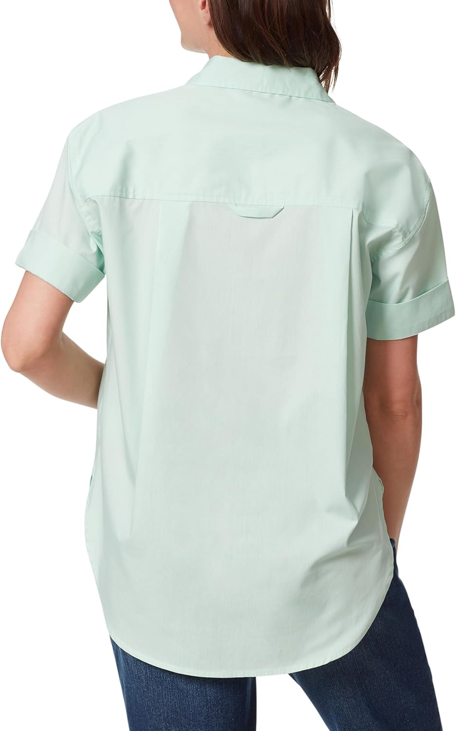 image:imageGloria Vanderbilt Womens Amanda Button Down Shirt with Cuffed Short Sleeves and Patch Pockets StandardJade Breeze
