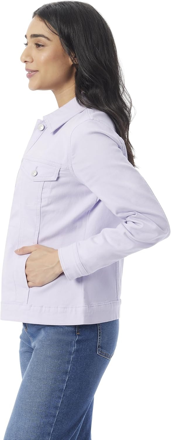 image:imageGloria Vanderbilt Womens Amanda Denim Jean Jacket StandardLilac Dream