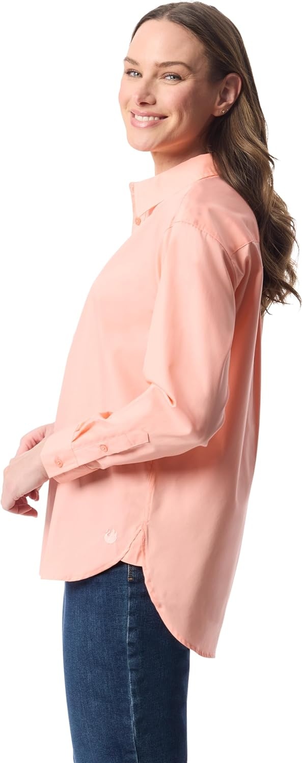 image:imageGloria Vanderbilt Womens Amanda HighLow Long Sleeve Pullover Shirt StandardCoral Crush