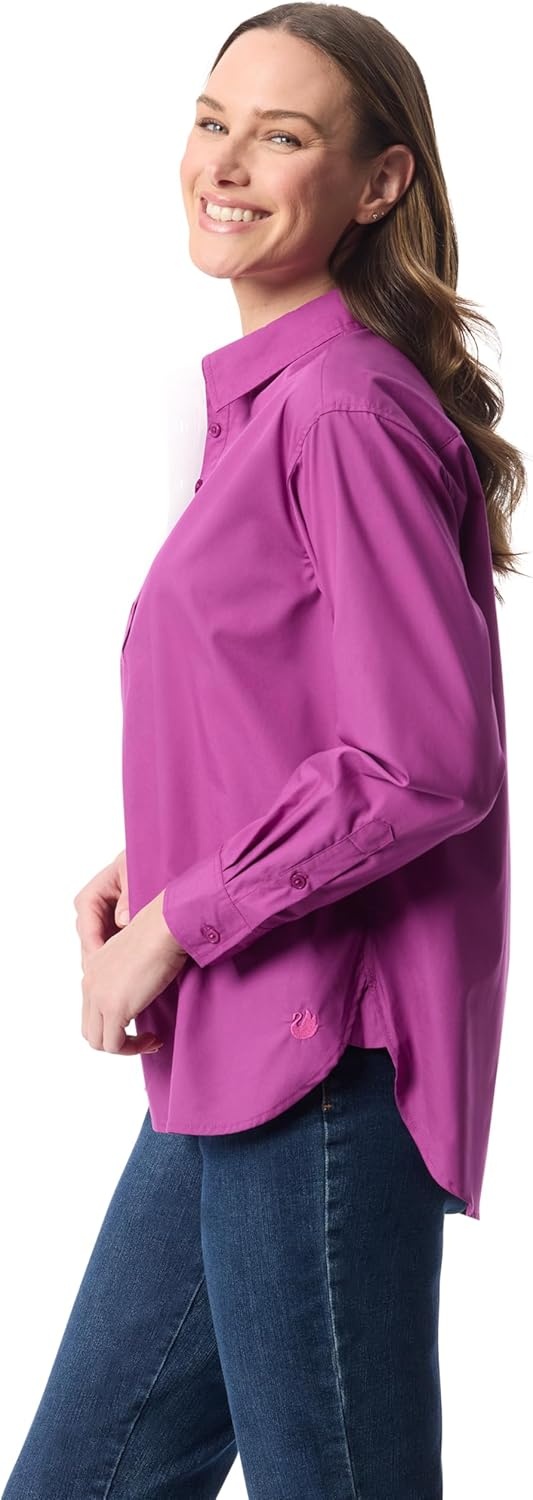 image:imageGloria Vanderbilt Womens Amanda HighLow Long Sleeve Pullover Shirt StandardJuneberry