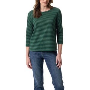 image:imageGloria Vanderbilt Womens Amanda 34 Sleeve Soft Knit Top StandardPonderosa Spruce  Leisure Stripe