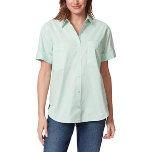 image:imageGloria Vanderbilt Womens Amanda Button Down Shirt with Cuffed Short Sleeves and Patch Pockets StandardJade Breeze