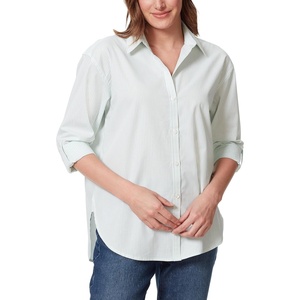 image:imageGloria Vanderbilt Womens Amanda Oversized Button Down Shirt with Rolltab SleevesJade Breeze Stripe