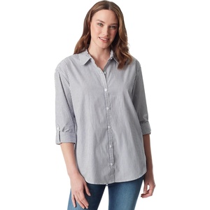 image:imageGloria Vanderbilt Womens Amanda Oversized Button Down Shirt with Rolltab SleevesMarine Navy Stripe