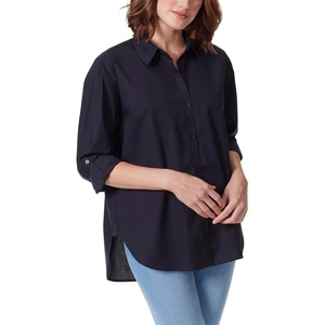 image:imageGloria Vanderbilt Womens Amanda Oversized Button Down Shirt with Rolltab SleevesMidnight Affair